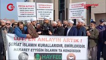 Şeriatçılar adliye önünde: Allah için koruma kanunu talep ettiler