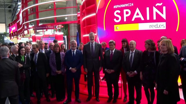 El Rey, Sánchez y Aragonès inauguran el MWC 2024