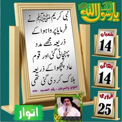 حضور صلی اللہ علیہ وسلم نے فرمایا