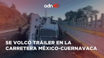 ¡última Hora! Tráiler se volcó mientras transportaba carbón en la carretera México - Cuernavaca
