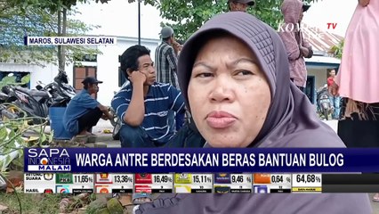 Antre Lama Pembagian Bantuan Beras Bulog, Warga Maros Sempat Bersitegang dengan Petugas
