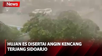 Detik-Detik Hujan Es Disertai Angin Kencang Terjang Sidoarjo