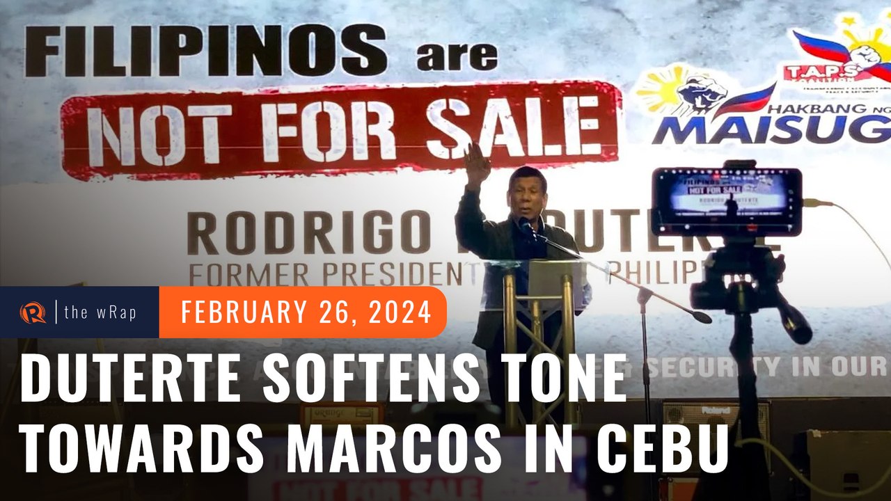 From ‘drug addict’ to ‘dignified’: Duterte softens tone toward Marcos in Cebu rally