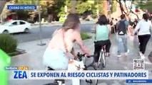 Ciclistas y usuarios de monopatines se exponen al circular por carriles confinados