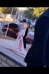 Supuesta suegra lanza pintura roja a novia en pleno día de su boda a minutos de entrar a la iglesia