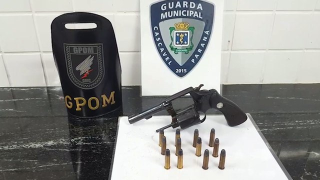 Durante ocorrência de violência doméstica, GPOM apreende revólver e munições