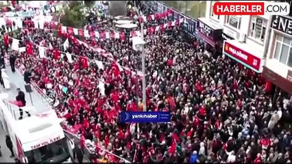İmamoğlu konuşurken AK Parti'nin seçim aracı müzik çalarak peş peşe geçti: Saygı göstermeyi öğrenecekler, Allah akıl versin