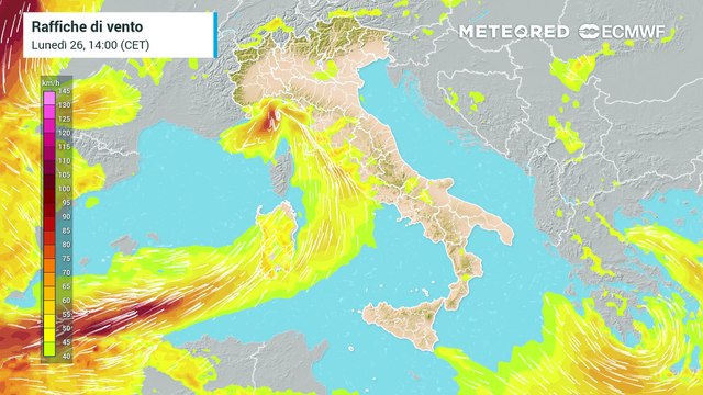 Minimo di pressione in formazione sul Tirreno