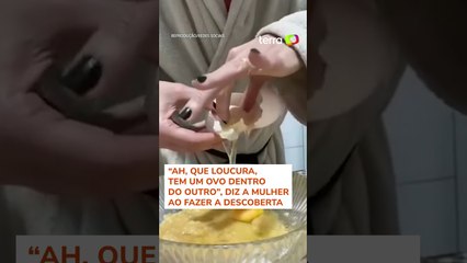 Galinha bota 'ovo gigante' com outro inteiro dentro, e cena intriga internautas #shorts