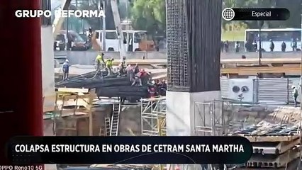 Colapsa estructura en obras de Cetram Santa Martha