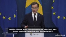 Adesione della Svezia alla Nato: 188 voti a favore e solo 6 contrari
