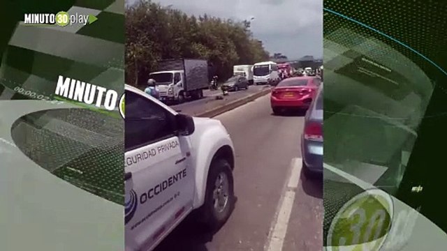 Respire que hay trancón un herido en accidente de tránsito en la vía Cali - Jamundí