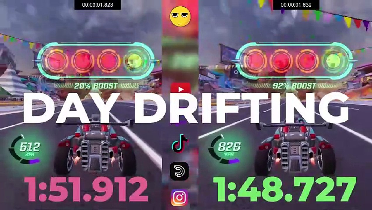 Day Drifting (1:51 vs 1:48) - Rocket Racing