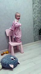 Girl Laughs Before Taking a Tumble