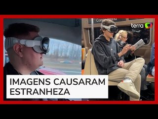 Pessoas viralizam ao usarem Apple Vision Pro fora de casa nos EUA