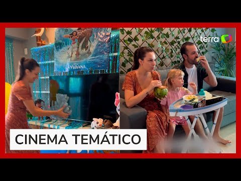 Casal prepara cenário especial para filha assistir Moana pela primeira vez