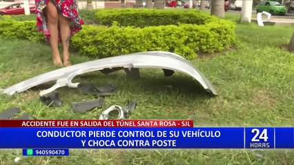 SJL: conductor pierde control de su vehículo y se estrella contra poste de luz