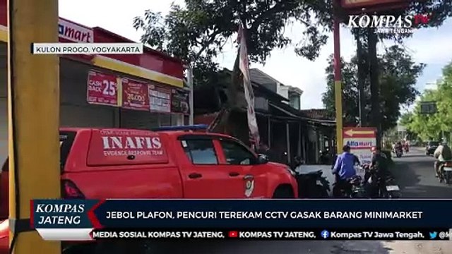 Jebol Plafon, Pencuri Terekam CCTV Gasak Barang Minimarket