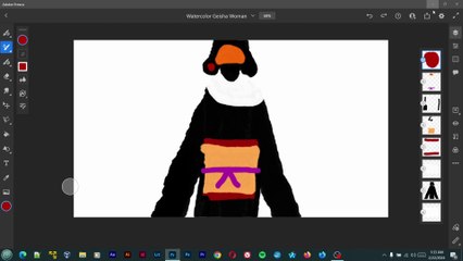 Geisha/Geiko Woman Watecolor in Adobe Fresco