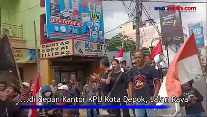 Kritik Pemilu 2024, Ratusan Massa Berbaju Hitam Gelar Demo di KPU Kota Depok