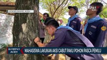 Mahasiswa Lakukan Aksi Cabut Paku Pohon Pasca Pemilu