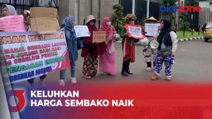 Emak-Emak Berdaster Demo di Depan DPR sambil Bawa Panci Bolong