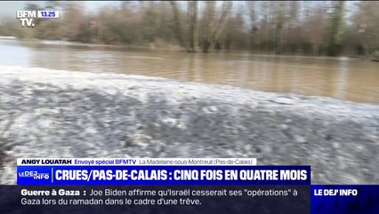 Pas-de-Calais: le niveau de la Canche redescend doucement après de nouvelles inondations