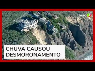Deslizamento de terra deixa mansões 'tombadas' à beira do precipício na Califórnia