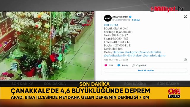 Çanakkale'de 4.6 büyüklüğünde deprem! İstanbul ve çevre illerde de hissedildi