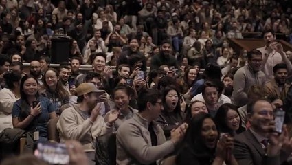 Moment medical students discover education will be tuition-free