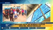 SJL: Padres de familia denuncian que colegio está en ruinas a pocos días del inicio de clases