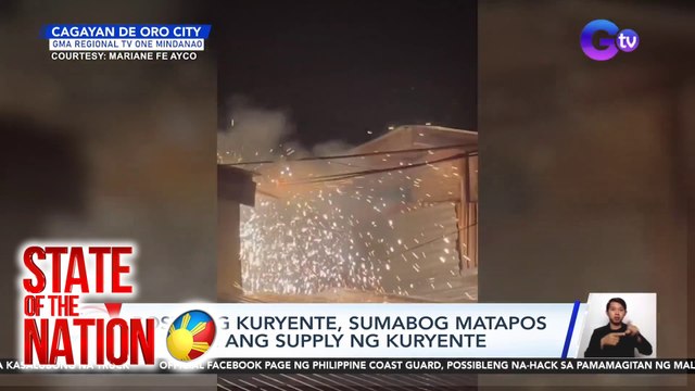 Poste ng kuryente,sumabog matapos bumalik ang supply ng kuryente | SONA