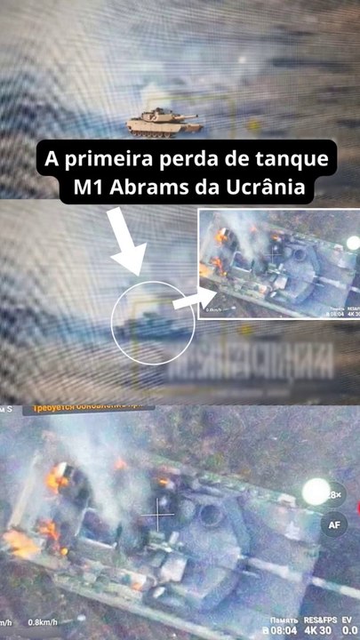 A primeira perda de um tanque M1 Abrams da Ucrânia