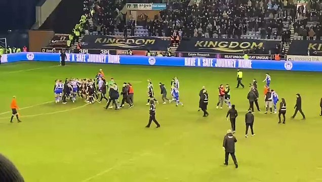 Wigan Athletic v Bolton Wanderers - post match fight