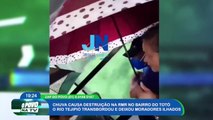 Chuva causa transtorno no bairro do Totó, no Recife; rio Tejipió transbordou e deixou moradores ilhados