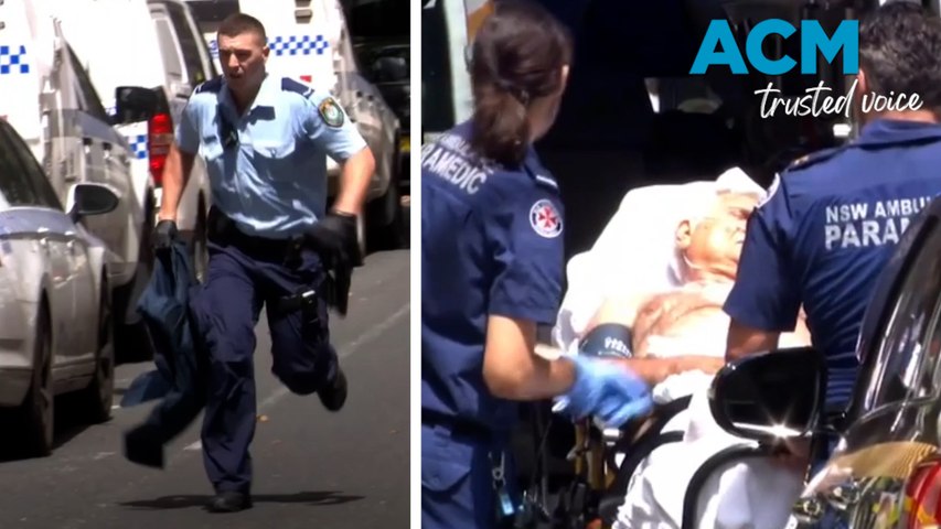 Police arrested a man after a 77-year-old victim was shot in the groin at a law firm in Sydney's CBD, with emergency services responding to the incident on the ninth floor of an office building on Castlereagh Street.