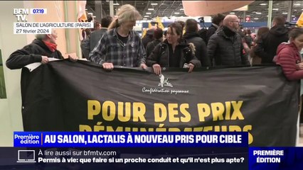 Download Video: Salon de l'agriculture: le stand de Lactalis prix pour cible par les agriculteurs