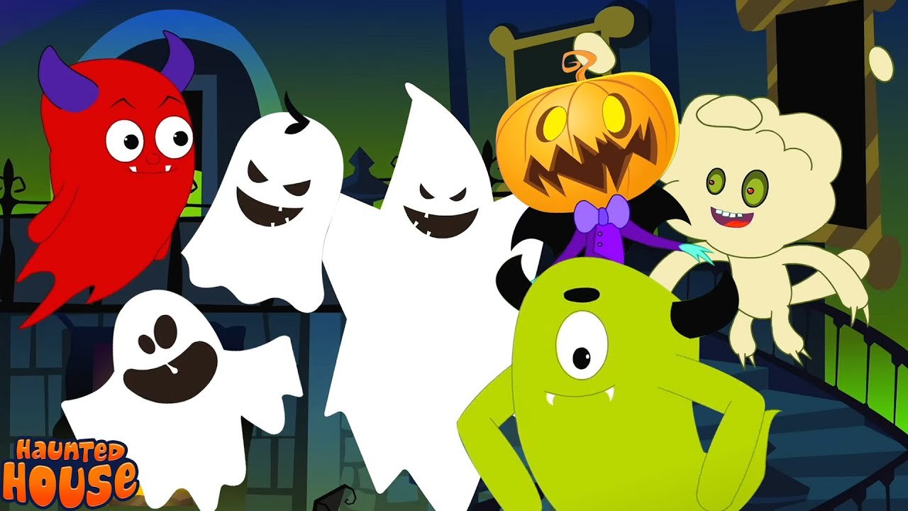 Twelve Little Ghost, Halloween Rhymes for Children by Haunted House