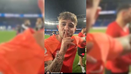 Maffeo y su polémico gesto durante la celebración del Mallorca