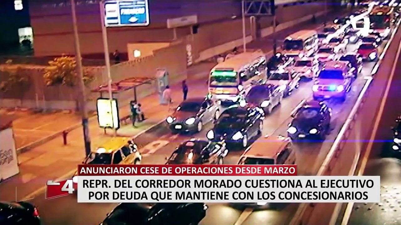 Corredor Morado cuestiona al Ejecutivo por deuda que mantiene con los concesionarios