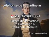 28 Février 1869 - Alphonse de Lamartine  Un Hommage à un Géant Littéraire