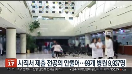 사직서 제출 전공의 안 줄어…99개 병원 9,937명