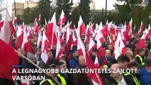 Az eddigi legnagyobb tüntetést tartották a lengyel gazdák
