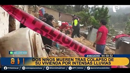 Dos niños pierden la vida después del derrumbe de su casa en Ayacucho