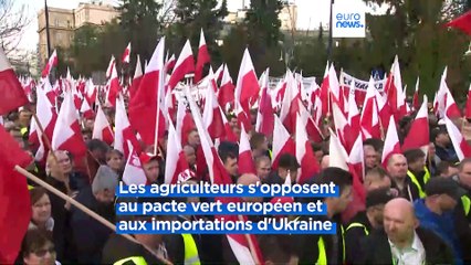 Download Video: Des agriculteurs polonais manifestent à Varsovie