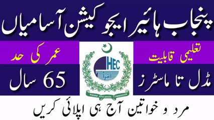 Punjab Higher Education Commission Jobs|HEC New Jobs Advertisement