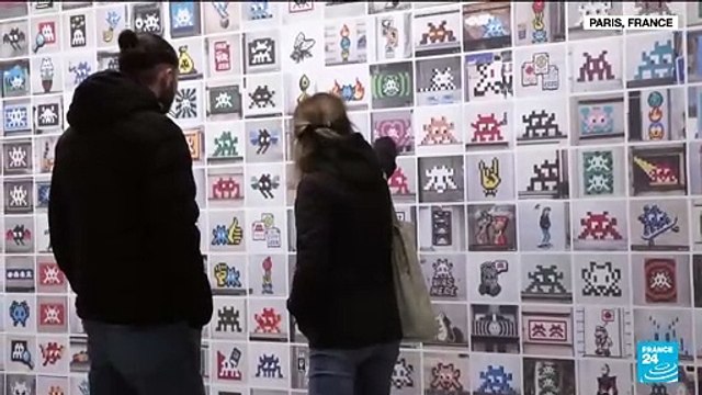 Works by street artist Invader go on display in Paris exhibition