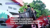 Momen Prabowo Naik Rantis Bareng Panglima TNI dan Kapolri, Cek Alutsista di Mabes TNI