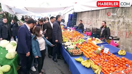 İBB Başkan Adayı Murat Kurum, Sarıyer Çarşamba Pazarı'nda Esnafı Ziyaret Etti