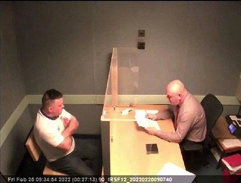 Emma Caldwell: Convicted murderer Iain Packer in the police interview room